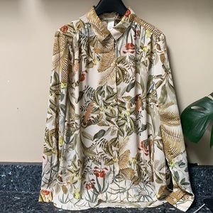 HM Women Printed Long-Sleeve Blouse